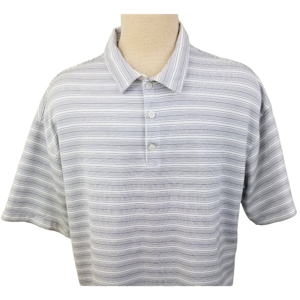 Nike Sphere Dry Men's Blue & White Striped Polo Shirt Size 2XL 110121-0323